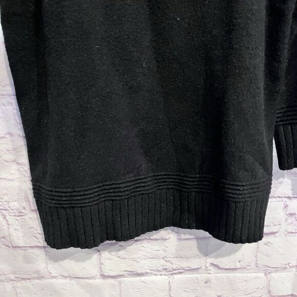 Anthropologie Women's Size Small Button Mock Neck Black Cozy Sweater Casual - Picture 8 of 13